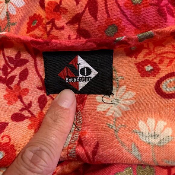 No Boundaries Maxi Dress Orange Y2K 90s Flowy Floral Spaghetti Strap Beach Cover - Picture 7 of 7